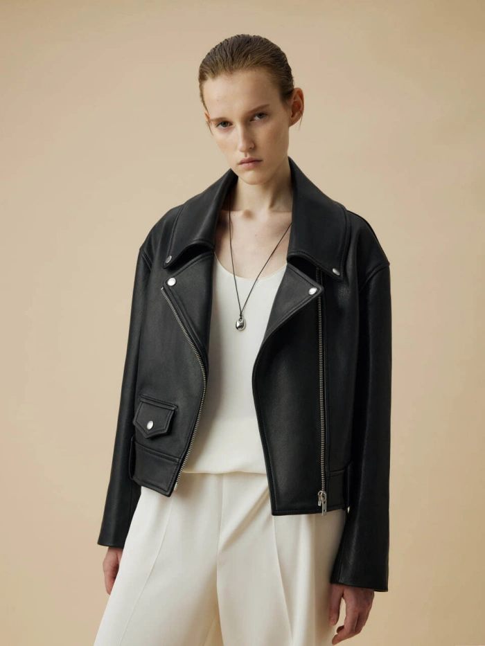 Classic Midi Leather Jacket