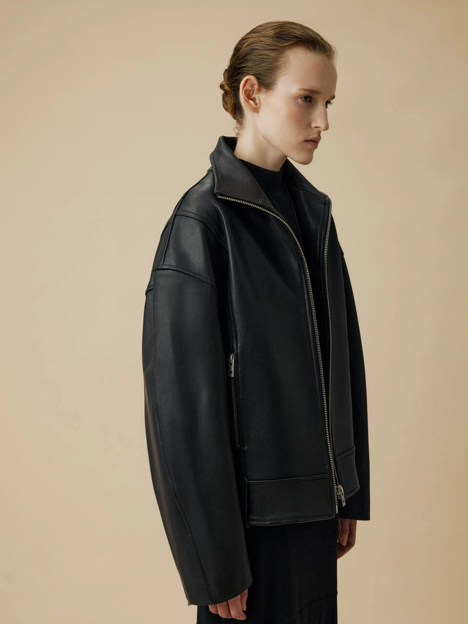 Blouse Jacket with Zippers in Black