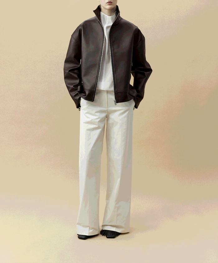 Blouse Jacket with Zippers in Bordo