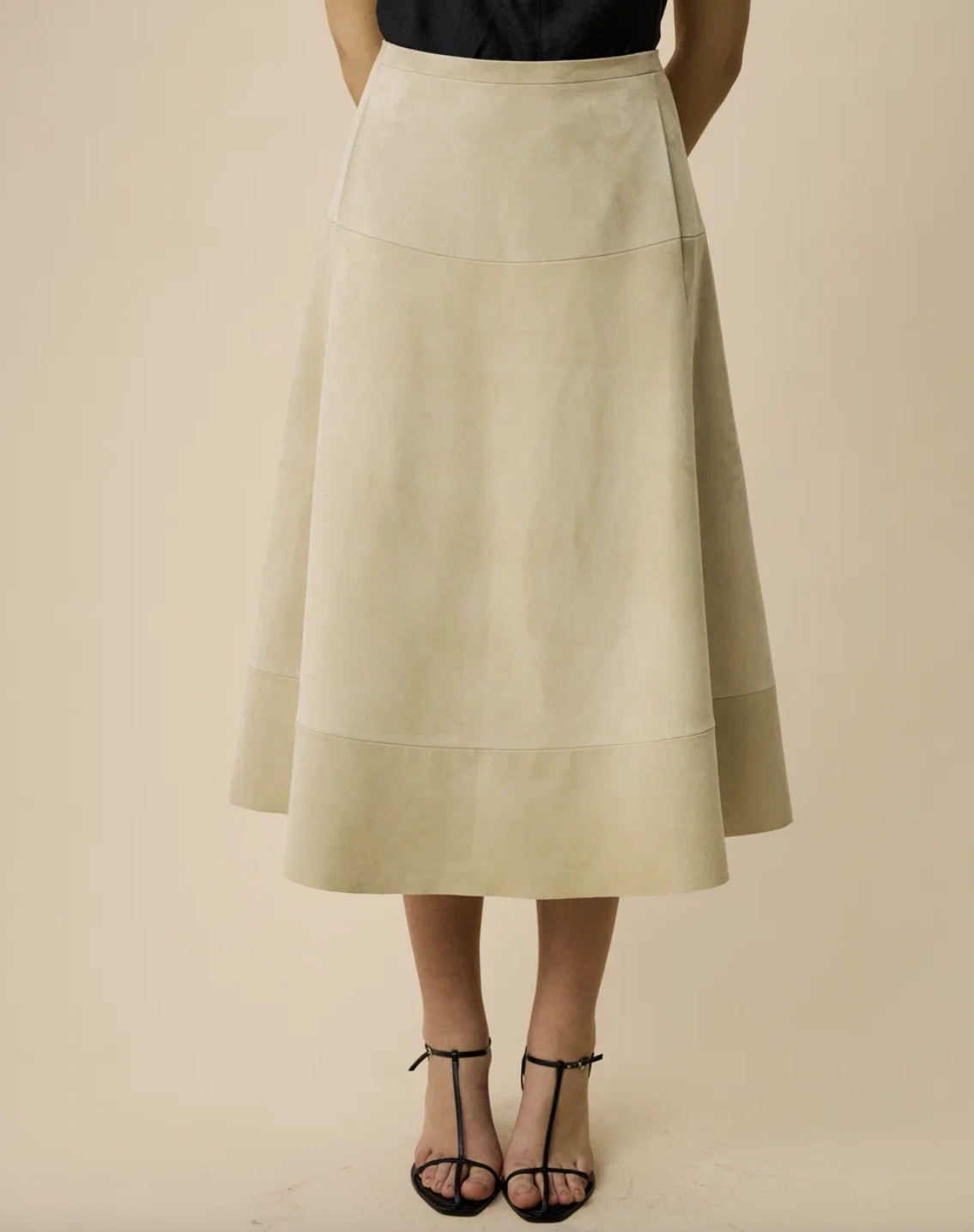 Sun Leather Skirt in Beige Suede — фото 3